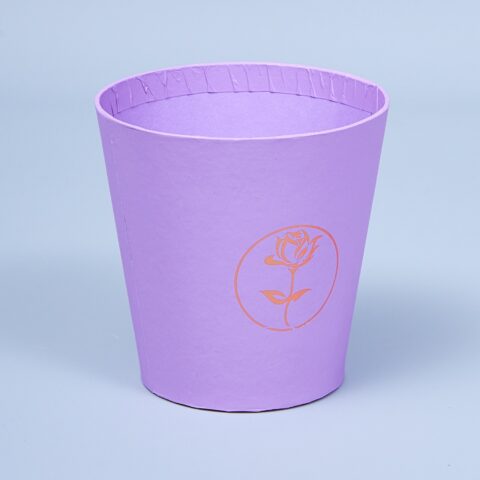 Коробка подарочная (стаканчик), сиреневый, D10.7/H10.6cm (15 шт/уп)