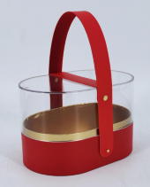 Коробка акриловая подарочная с ручкой, 19*13*12см, красный