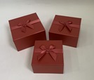 Набор коробок подарочных перламутр 3 шт 20x20x11см, 18x18x10см, 16x16x9см, красный