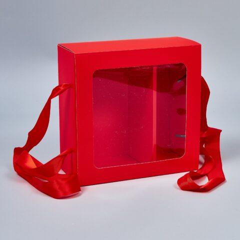 Коробка подарочная №3, 20*20*8см-сборная, ягодный