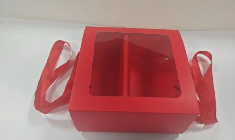 Коробка подарочная №3, 20*20*8см-сборная, ягодный