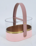 Коробка акриловая подарочная с ручкой, 19*13*12см, нежно-розовый