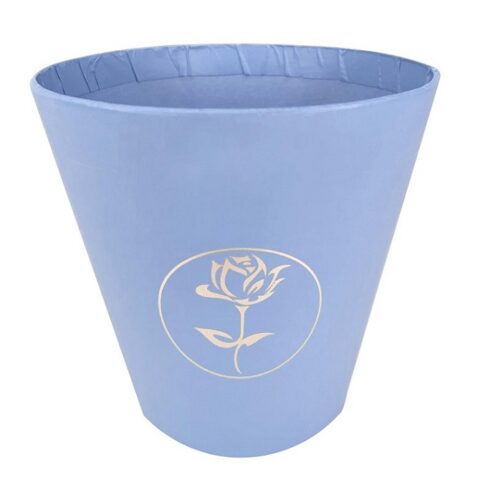 Коробка подарочная (стаканчик), голубой, D10.7/H10.6cm (15 шт/уп)