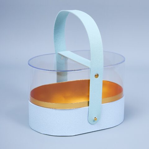 Коробка акриловая подарочная с ручкой, 19*13*12см, голубой