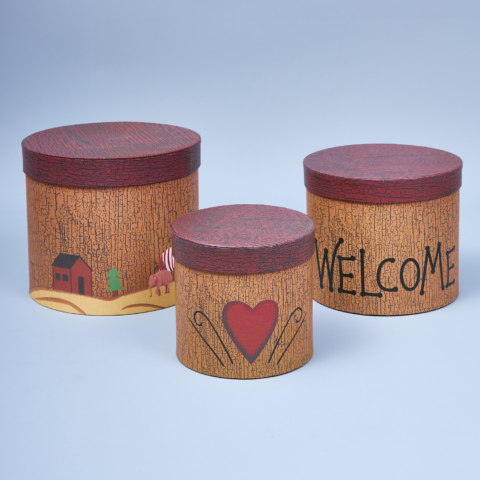 Набор шляпных коробок 3шт L.20x17.2cm M.17.5x14.6cm S.14x12.6cm