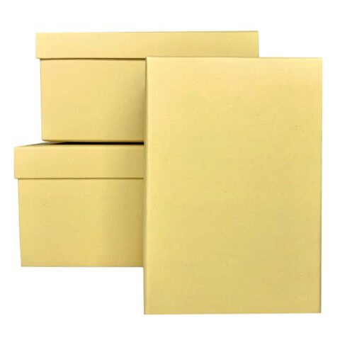 Набор коробок 3шт, жёлтый L25*17.5*12/M21.5*14.5*10.5/S18.5*12.5*11