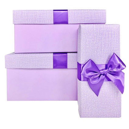 Набор коробок 3шт 30*14.5*13.5 25.5*12*11.5 21*9*9 лаванда