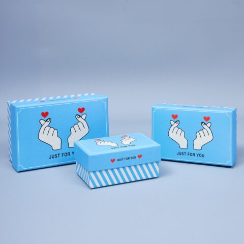 Набор коробок 3шт, Только для тебя 20*13*9 17*11*7.7 16*9.5*6.6, голубой