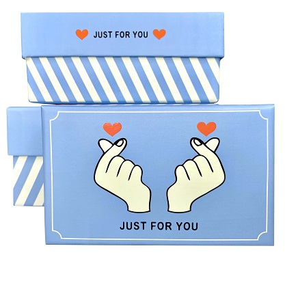 Набор коробок 3шт, Только для тебя 20*13*9 17*11*7.7 16*9.5*6.6, голубой