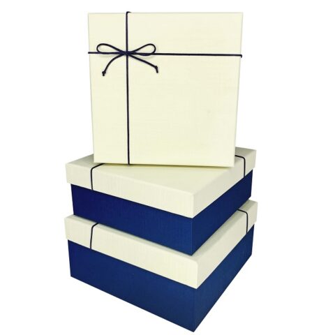 Набор коробок 3шт L24*24*11/M22*22*9/S20*20*6.8, крем