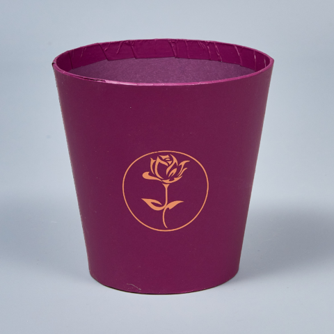 Коробка подарочная (стаканчик), баклажан, D10.7/H10.6cm (15 шт/уп)