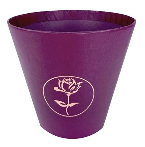 Коробка подарочная (стаканчик), баклажан, D10.7/H10.6cm (15 шт/уп)