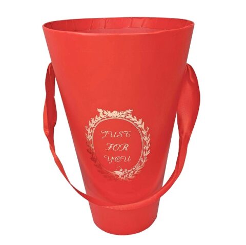 Коробка подарочная (стаканчик с ручками) 16см*9см*30см красный