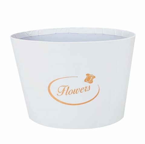 Коробка подарочная (стаканчик-овал) 14*10,6см/12,4*8,3см/H10см белый