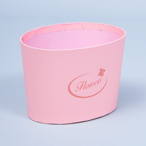 Коробка подарочная (стаканчик-овал) 14*10,6см/12,4*8,3см/H10см розовый