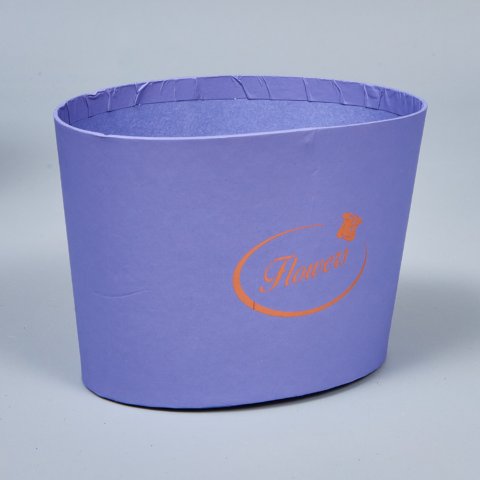 Коробка подарочная (стаканчик-овал) 14*10,6см/12,4*8,3см/H10см фиолетовый