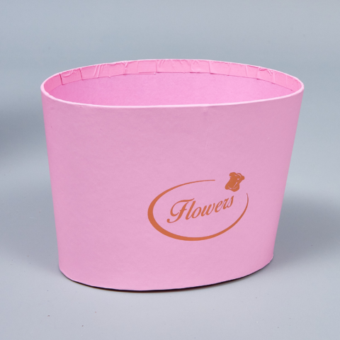 Коробка подарочная (стаканчик-овал) 14*10,6см/12,4*8,3см/H10см розово-сиреневый