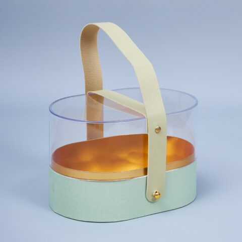 Коробка акриловая подарочная с ручкой, 19*13*12см, мятный