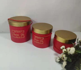 Набор коробок с золотистой крышкой, 3 шт, красный, 18*18*17см/15*15*14,5см/13*13*12см