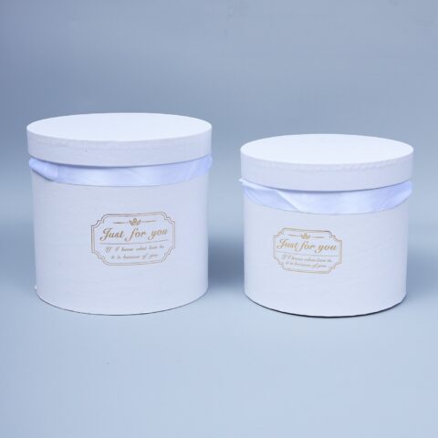 Набор коробок с ручкой-лентой, 2 шт, белый, 22*20,5см/20*18,5см