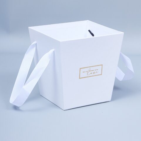 Коробка под цветы конус 14.5x11x15cm, белый