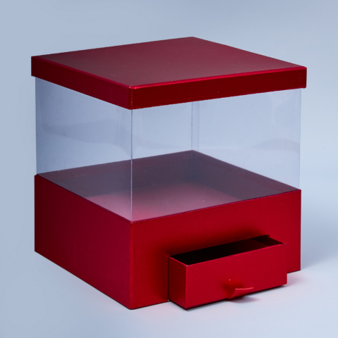 Коробка прозрачная металлик 