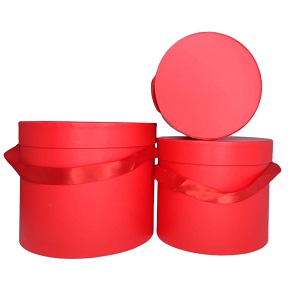 Набор коробок с лентой 3шт, красный 22.3*5см/20*17см, 18.2*14см