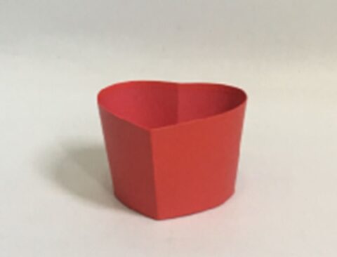 Коробка-стаканчик Сердце 14,5x13,2 см, Н10см, красный