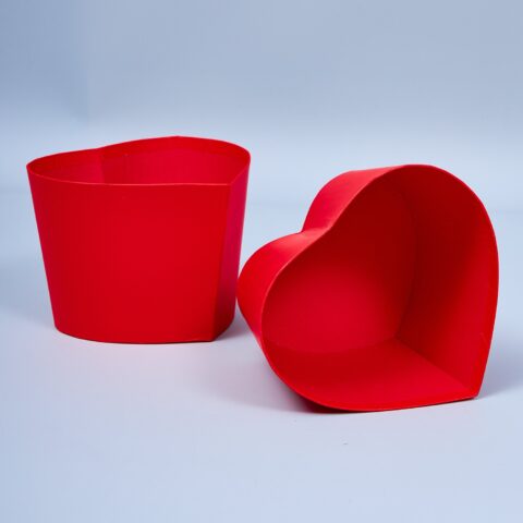 Коробка-стаканчик Сердце 14,5x13,2 см, Н10см, красный
