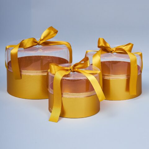 Коробки акриловые набор 3 шт, 22*16; 9*14; 16*12см, золото