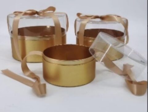 Коробки акриловые набор 3 шт, 22*16; 9*14; 16*12см, золото