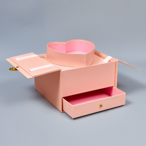 Коробка-трансформер с ящиком, 25*23,5*15,5, пудровый