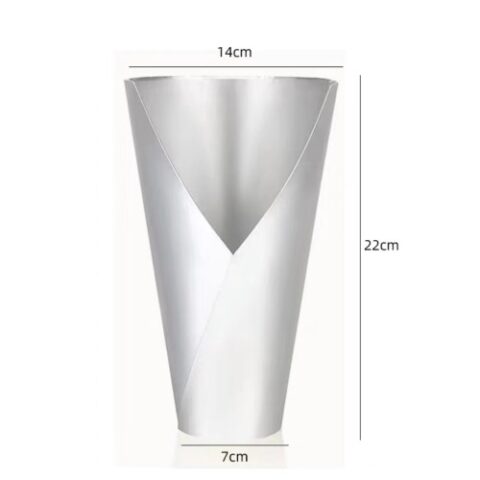 Коробка под цветы с внутренним стаканчиком 14x7x22см, серебро  (10 шт/уп)