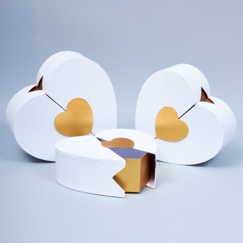 Набор коробок с золотой вставкой 