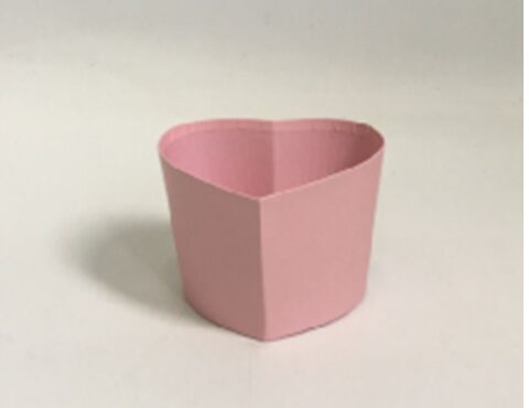 Коробка-стаканчик Сердце 14,5x13,2 см, Н10см, розовый