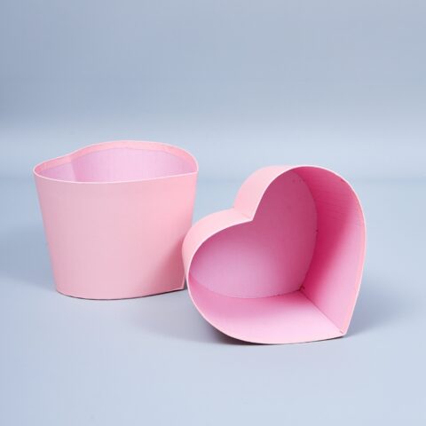 Коробка-стаканчик Сердце 14,5x13,2 см, Н10см, розовый