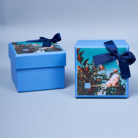 Коробка подарочная, синий, 11*11*8.5 (4 шт/уп)