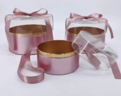 Коробки акриловые набор 3 шт, 22*16; 9*14; 16*12см, розовый