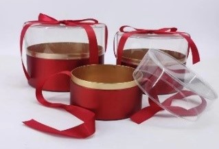 Коробки акриловые набор 3 шт, 22*16; 9*14; 16*12см, красный