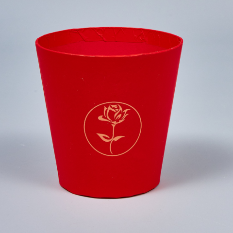 Коробка подарочная (стаканчик), красный, D10.7/H10.6cm (15 шт/уп)