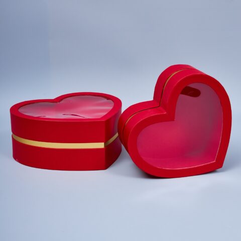 Набор коробок Сердце 2 шт., 29*26*12Hсм/25.3*22.5*11Hсм, красный