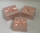 Набор коробок подарочных перламутр 3 шт 20x20x11см, 18x18x10см, 16x16x9см, розовый