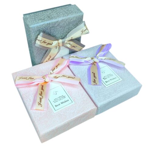 Подарочная коробочка, 9.5*7.4*3.4см, сиреневый, розовый, серый