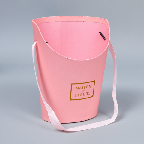 Коробка под цветы 15,5x12x19см розовая (W6647) (10 шт/уп)