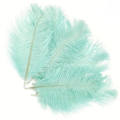 Перо страуса 15-20 см, упак. 10 шт, тиффани