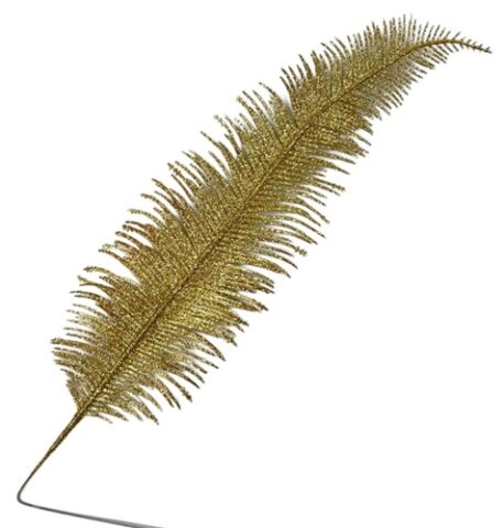 Ветка 40см. с глиттером, золотой