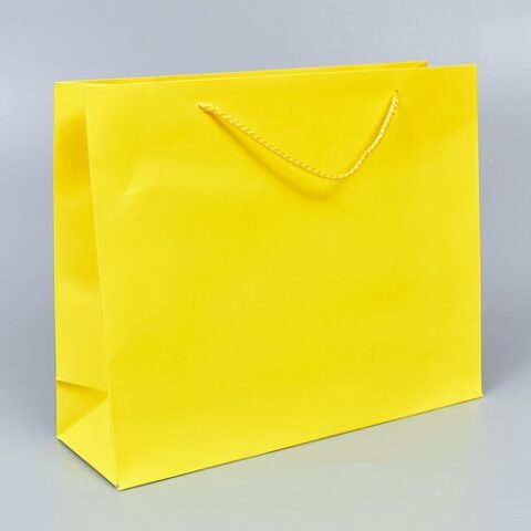Подарочный пакет, 32*26*10см, жёлтый