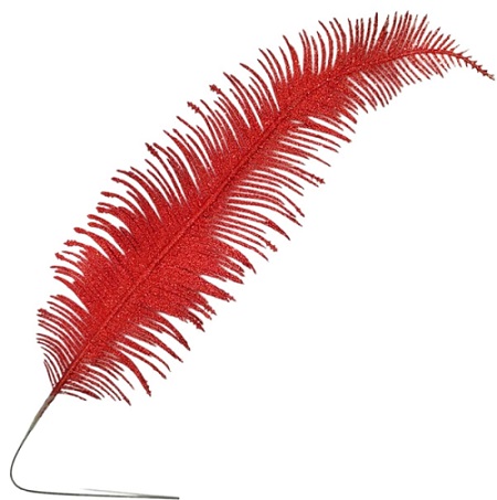Ветка 40см. с глиттером, красный