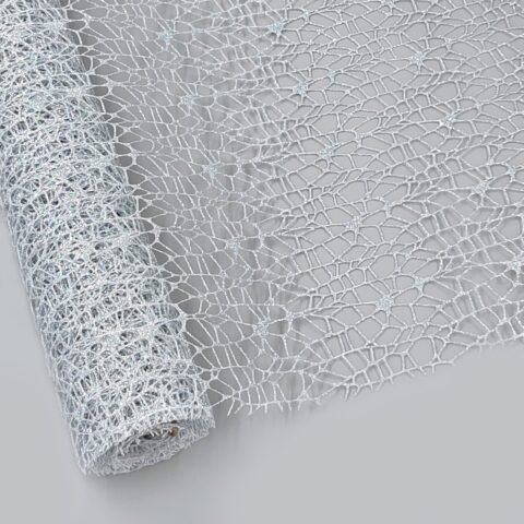 Сетка Крошет перламутр, 50см*5ярд, серебро