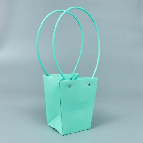 Картонный пакет с ручками, 13*9,5*15,5см, ментол